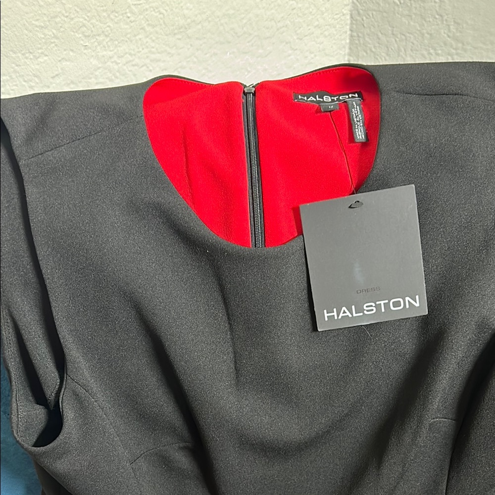 Halston Heritage Black and Red Jumpsuit with Bold Contrast - Picture 2 of 10